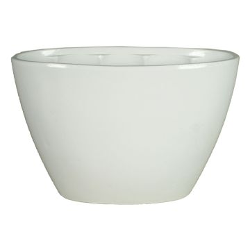 Pot à orchidée ovale RODISA, céramique, blanc, 32x14,5x22,5cm