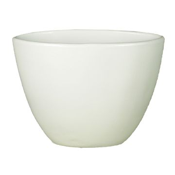 Pot ovale en céramique ADELPHOS, blanc, 27,5x12,5x13cm