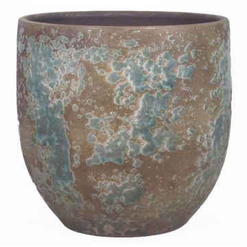 Pot en céramique rustique TSCHIL, dégradé, brun-vert, 20cm, Ø20cm