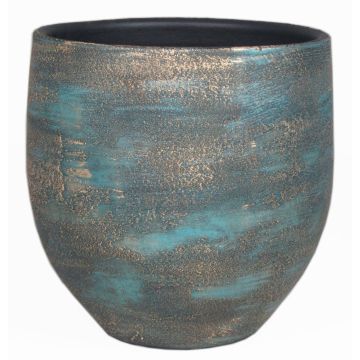 Pot de fleurs en céramique AETIOS, dégradé, bleu-or, 28cm, Ø28cm