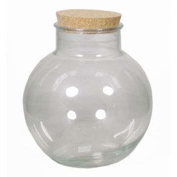 Bocal de conservation en verre WINDA avec bouchon en liège, transparent, 26,5cm, Ø25cm