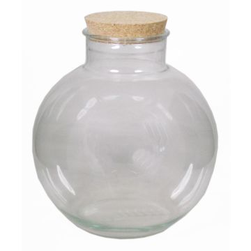 Bocal de conservation en verre WINDA avec bouchon en liège, transparent, 30cm, Ø31cm