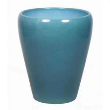 Vase orchidée NAZARABAD, céramique, bleu océan, 17cm, Ø14cm