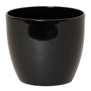 Petit pot de fleurs TEHERAN BASAR, céramique, noir, 9,8cm, Ø12cm
