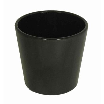 Pot à orchidée BANEH, céramique, noir, 12,5cm, Ø13,5cm