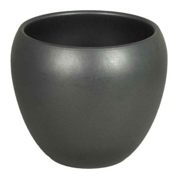 Pot de fleurs en céramique URMIA BASAR, anthracite mat, 11,5cm, Ø14cm