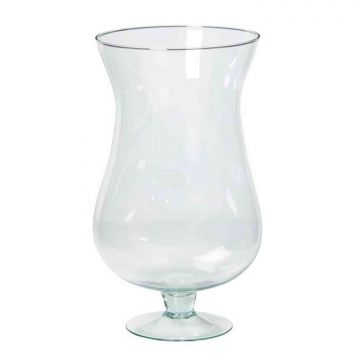Vase gobelet KOFFI en verre, avec pied, transparent, 30cm, Ø16cm
