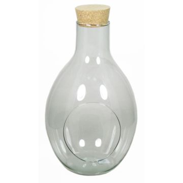 Terrarium bouteille en verre VINELLA avec couvercle en liège, transparent, 48,5cm, Ø30cm