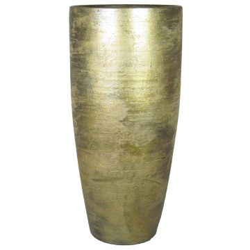 Grand vase en céramique THORAN avec veinure, doré, 70cm, Ø32cm