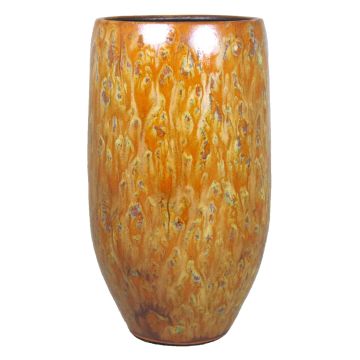 Vase ELIEL en céramique, moucheté, orange-jaune, 35cm, Ø18cm