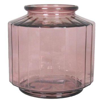Bocal de rangement décoratif LOANA, transparent-rose, 23cm, Ø23cm