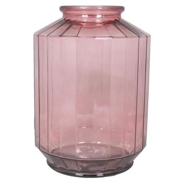 Bocal de rangement décoratif LOANA, transparent-rose, 35cm, Ø25cm