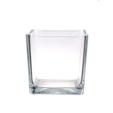 Cache-pot en verre KIM AIR, transparent, 18x18x18cm