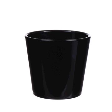 Pot à plantes GIENAH, céramique, noir, 12,5cm, Ø13,5cm