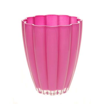 Petit vase en verre / vase de table BEA, lilas, 17cm, Ø14cm