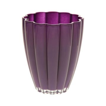 Petit vase en verre / vase de table BEA, violet foncé, 17cm, Ø14cm