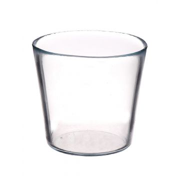 Bougeoir ALENA en verre, transparent, 12,5cm, Ø13,3cm