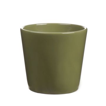 Pot à plantes GIENAH, céramique, vert, 12,5cm, Ø13,5cm