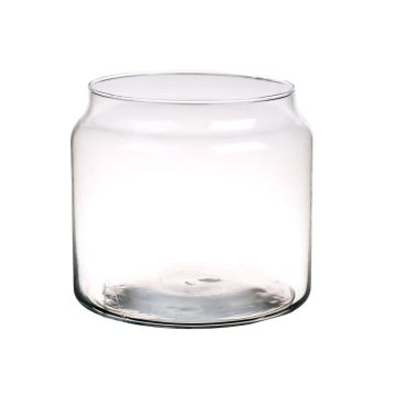 Pot de fleurs MARIETTE en verre, transparent, 17cm, Ø16cm/Ø19cm