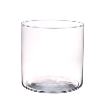 Bougeoir cylindre SANNY en verre, transparent, 19cm, Ø19cm