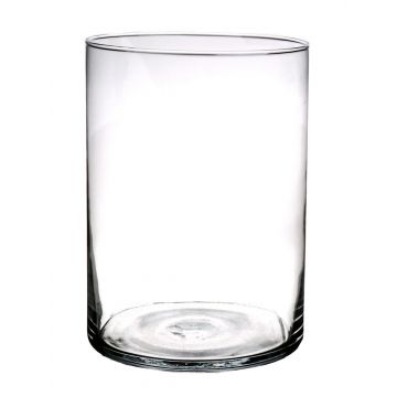 Bougeoir cylindre SANYA AIR en verre, transparent, 25cm, Ø18cm