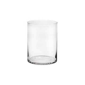 Bougeoir cylindre SANYA AIR en verre, transparent, 20cm, Ø12cm