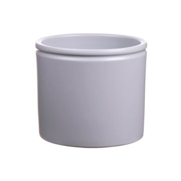 Pot en céramique ALCHIBA, gris clair mat, 12,5cm, Ø14cm