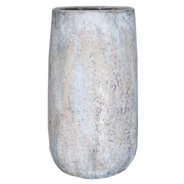 Vase en céramique MORTAZA avec veinure, bleu-beige, 50cm, Ø24cm