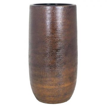 Vase en céramique AGAPE avec veinure, brun foncé, 50cm, Ø26cm