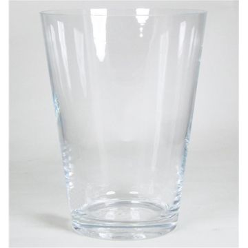 Vase à fleurs conique ANNA OCEAN en verre, transparent, 26cm, Ø20,2cm