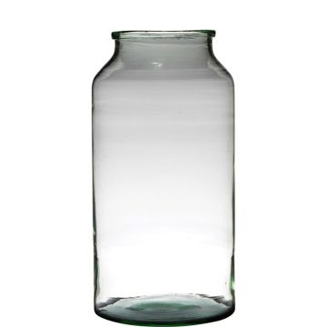Vase en verre QUINN EARTH, recyclé, vert-transparent, 42,5cm, Ø22,6cm