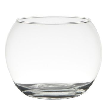 Vase boule TOBI EARTH en verre, transparent, 15,5cm, Ø20cm