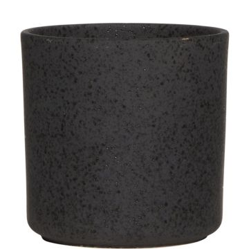 Pot de fleurs en céramique ARAYA, moucheté, noir, 13cm, Ø13cm