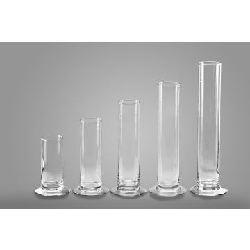 Vase soliflore ABIRAMY en verre, pied, transparent, 15cm, Ø6cm