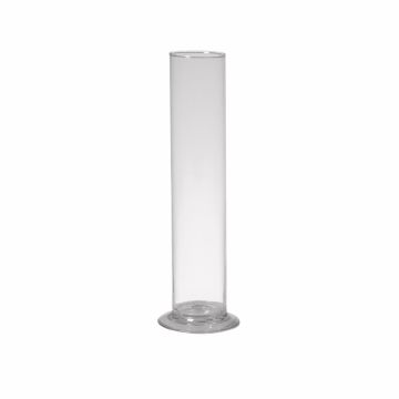 Vase soliflore ABIRAMY en verre, pied, transparent, 30cm, Ø6cm