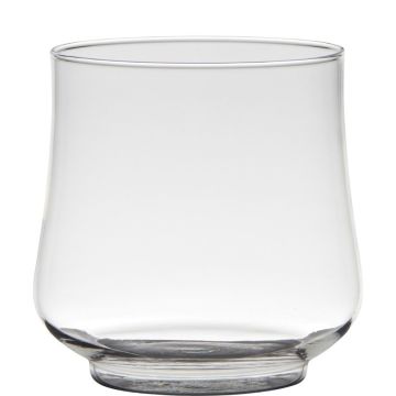 Photophore ADISRA en verre, pied, transparent, 13,7cm, Ø13,9cm