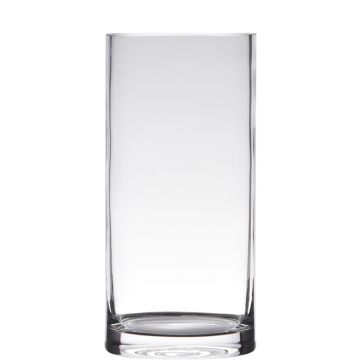 Vase cylindrique en verre SANSA EARTH, transparent, 35cm, Ø12cm