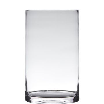 Vase cylindrique en verre SANSA EARTH, transparent, 40cm, Ø15cm