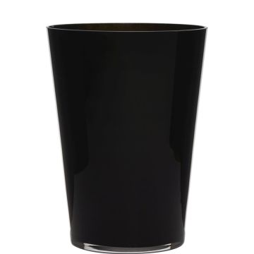 Vase conique ANNA EARTH en verre, noir, 30cm, Ø22cm