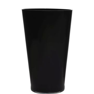 Vase conique ANNA EARTH en verre, noir, 40cm, Ø25cm