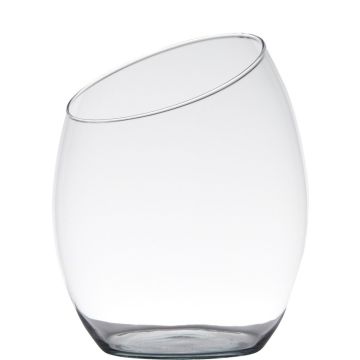 Porte-bougie KATE en verre, recyclé, transparent, 20cm, Ø16,5cm