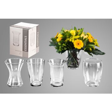 Vase à fleurs en verre MAISIE, transparent, 20cm, Ø14cm