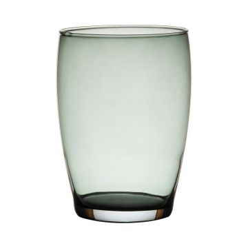 Vase rond en verre HENRY, gris-transparent, 20cm, Ø14cm