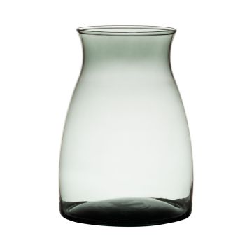 Vase à fleurs en verre MAISIE, gris-transparent, 20cm, Ø14cm