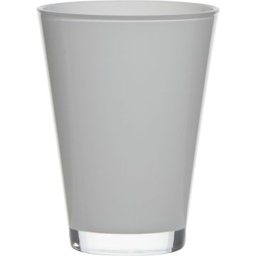 Vase conique ANNA EARTH en verre, blanc, 15cm, Ø11cm