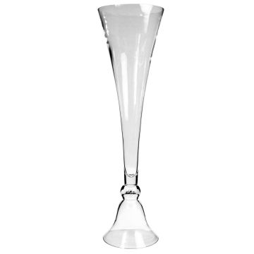 Vase à poser au sol en verre SOMANAS avec pied, transparent, 100cm, Ø28cm