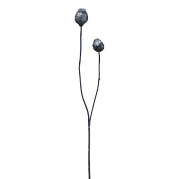 Branche artificielle Capsules de pavot ORIONLA, bleu foncé, 65cm