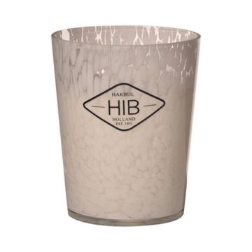 Bougie en cire RENITA dans un verre à bougie, blanc-transparent, 16cm, Ø13cm