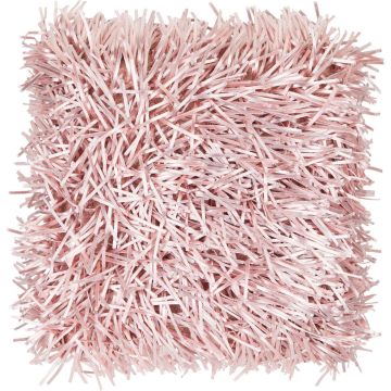 Coussin pour canapé DAKIRA, rose, franges longues, 45x45cm