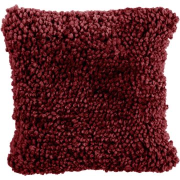 Coussin douillet FALKO, rouge bordeaux, 50x50cm